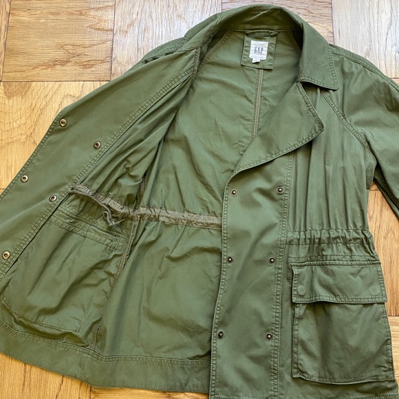 GAP Lightweight Utility Coat Jacket Army Green XS! - Picture 5 of 6